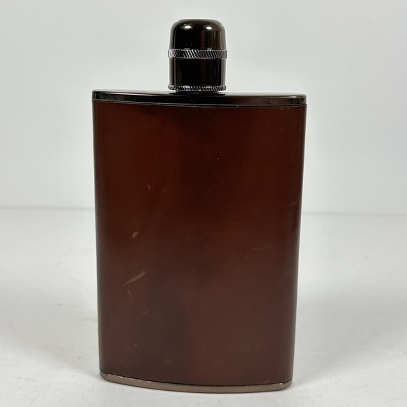 Other - Pocket Hip Flask 'Equestrian' Made In England 8oz Brown Leather Fast Shipping
